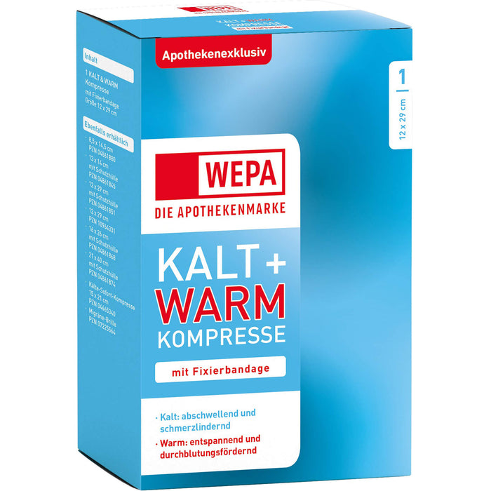 WEPA kalt & warm Kompresse 12 x 29 cm mit Fixierbandage, 1 pc Compresses