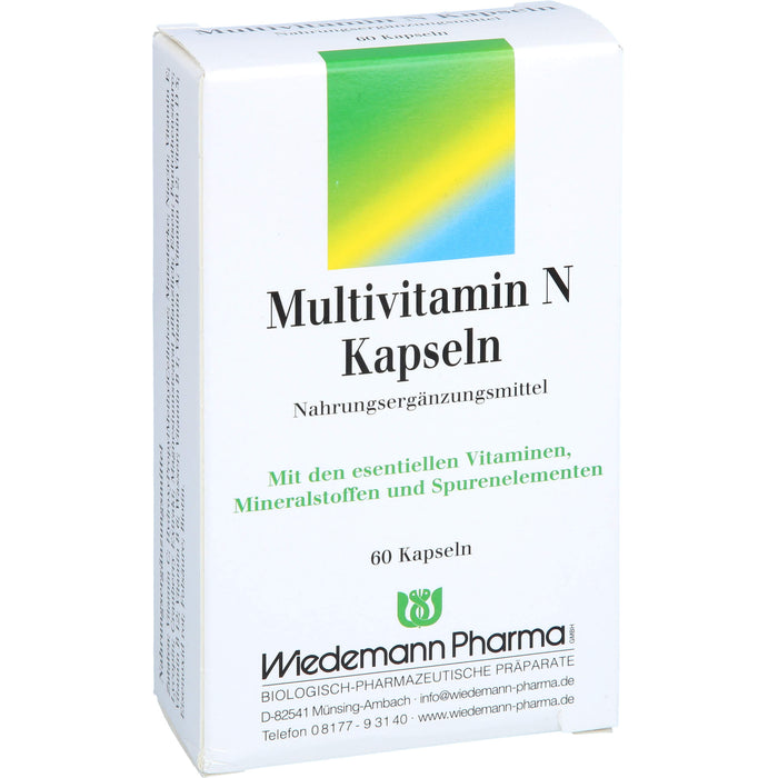 Wiedemann Pharma Multivitamin N Kapseln zur Unterstützung eines normalen Energiestoffwechsel, 60 pc Capsules