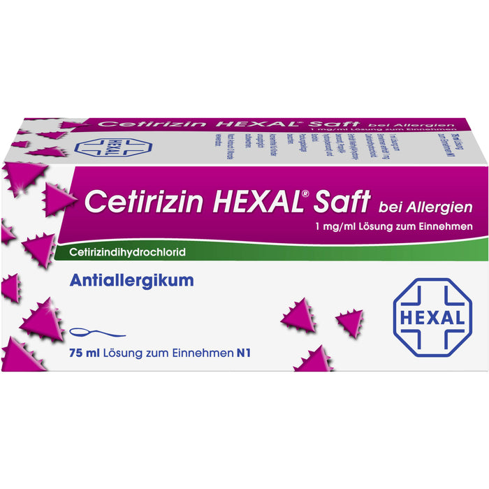 Cetirizin HEXAL Saft bei Allergien, 75 ml Solution