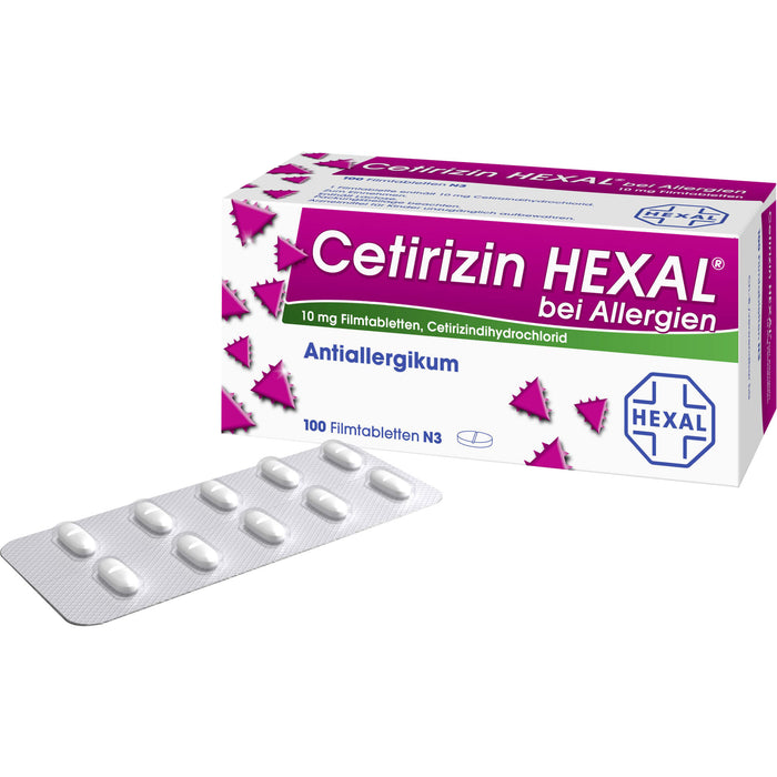 Cetirizin HEXAL Tabletten bei Allergien, 100 St. Tabletten