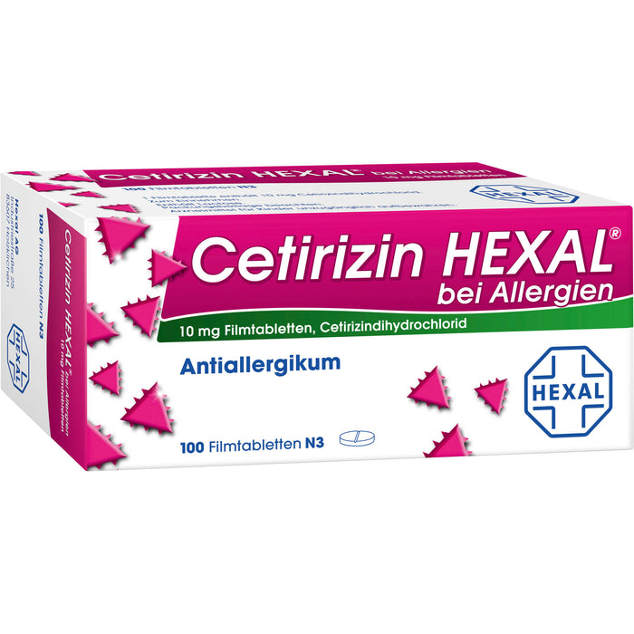 Cetirizin HEXAL Tabletten bei Allergien, 100 pc Tablettes