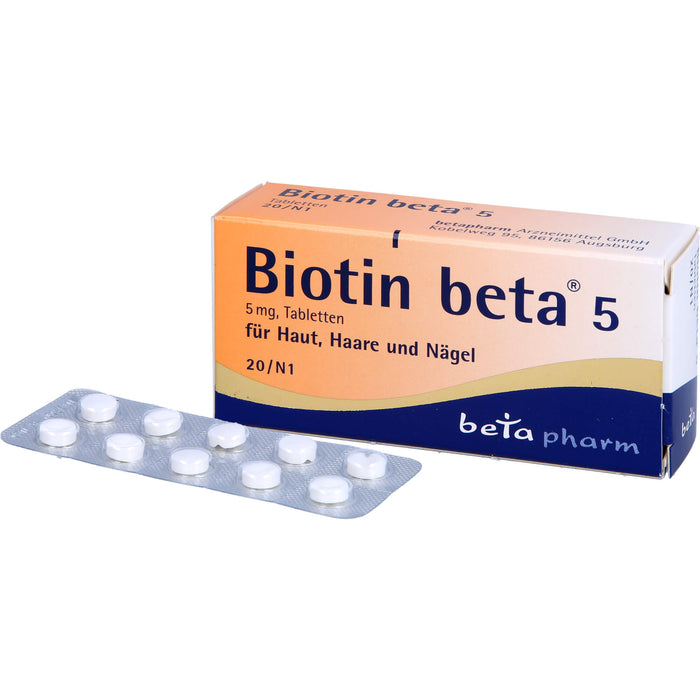 Biotin beta 5 Tabletten, 20 pc Tablettes