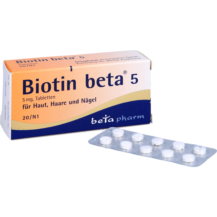 Biotin beta 5 Tabletten, 20 pc Tablettes