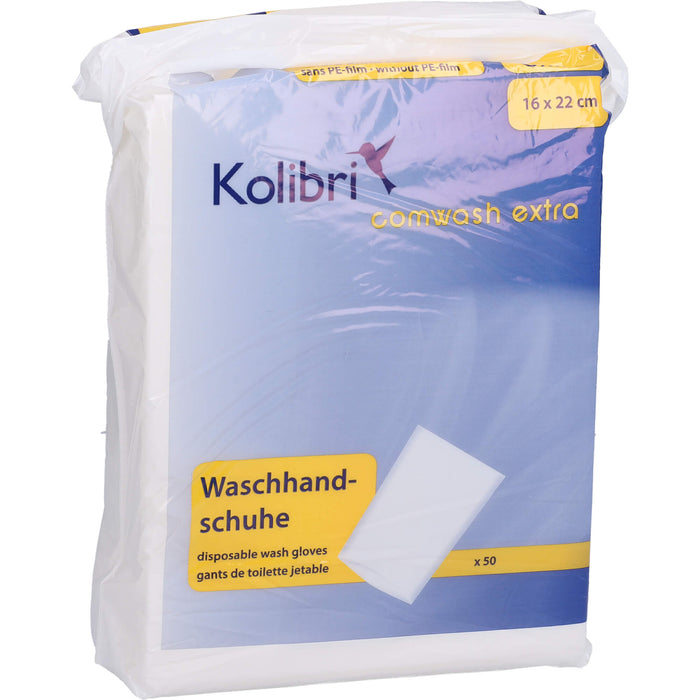 Kolibri comwash extra Einweg-Waschhandschuhe unfoliert 16 x 22 cm, 50 St. Handschuhe