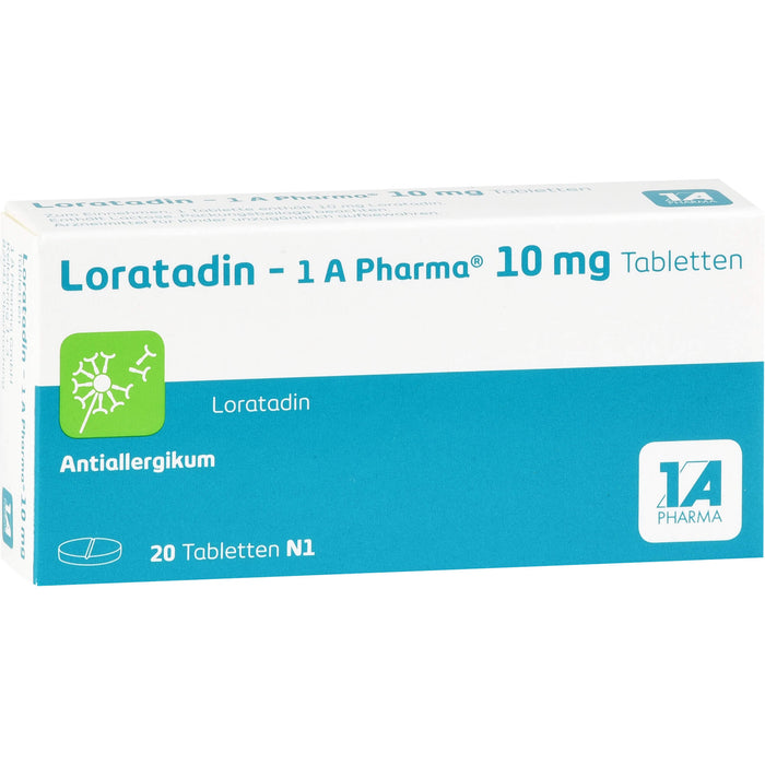 Loratadin - 1A Pharma 10 mg Tabletten Antiallergikum, 20 pc Tablettes