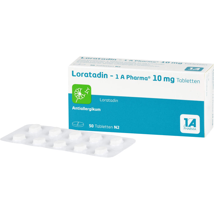 1 A Pharma Loratadin akut 10 mg Tabletten bei Allergien, 50 pc Tablettes