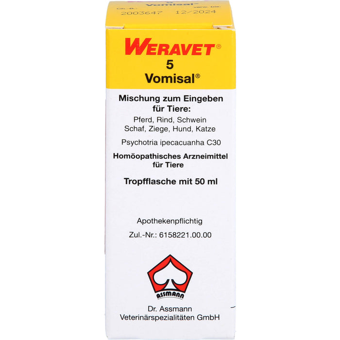 WERAVET  5 Vomisal Tropfflasche, 50 ml Solution