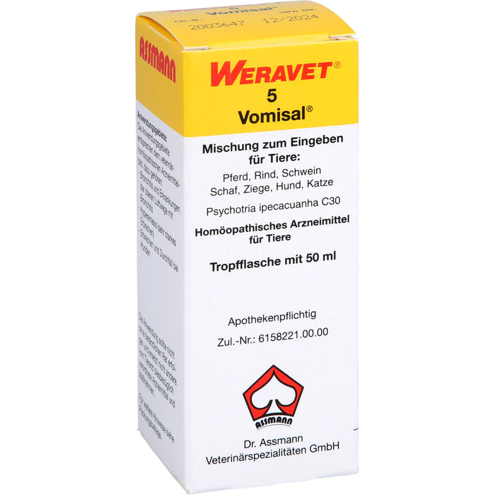 WERAVET  5 Vomisal Tropfflasche, 50 ml Solution