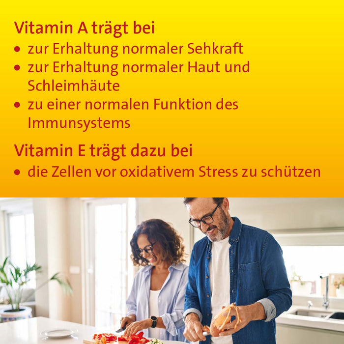 HEVERT Vitamin A + E vegane Kapseln zur Unterstützung der Erhaltung der Sehkraft und zum Schutz der Zellen vor oxidativem Stress, 60 pcs. Capsules