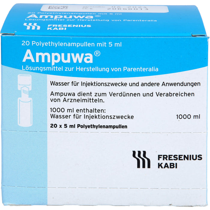 Ampuwa Wasser für Injektionszwecke Polyethylenampullen, 20 pc Ampoules