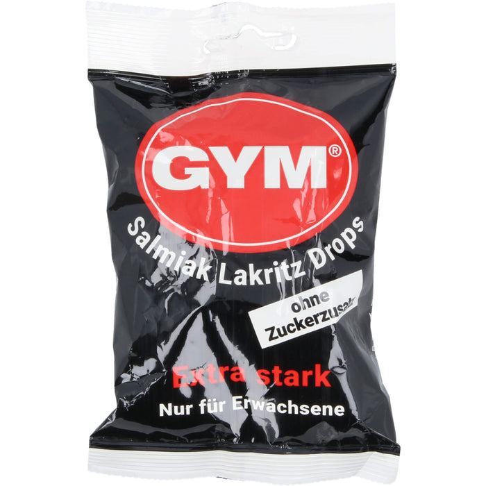 Gym Salmiak Lakritz Drops-Tüte o. Zuckerzusatz, 100 g Bonbons