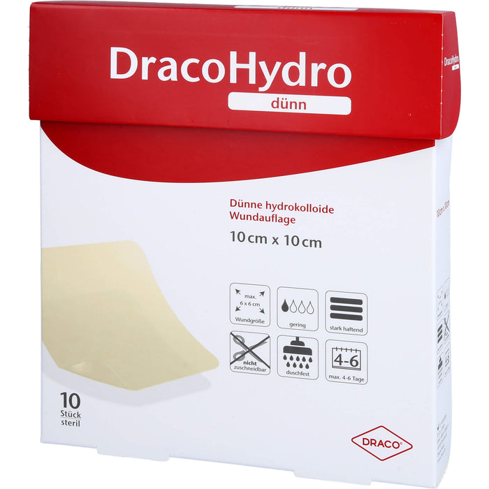 DracoHydro dünn Transparenter Hydrokolloider Wundverband, 10 St VER