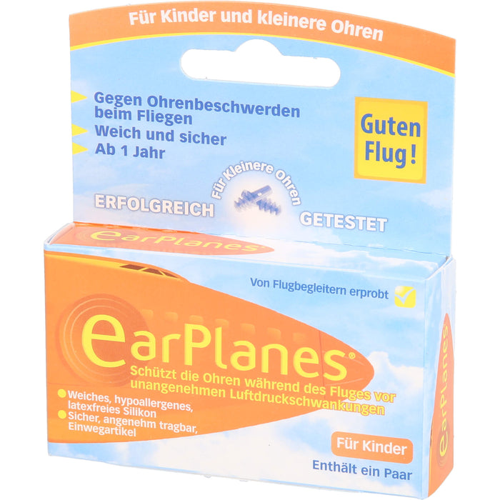 EarPlanes für Kinder schützt die Ohren während des Fluges vor unangenehmen Luftdruckschwankungen, 2 pcs. Earplugs