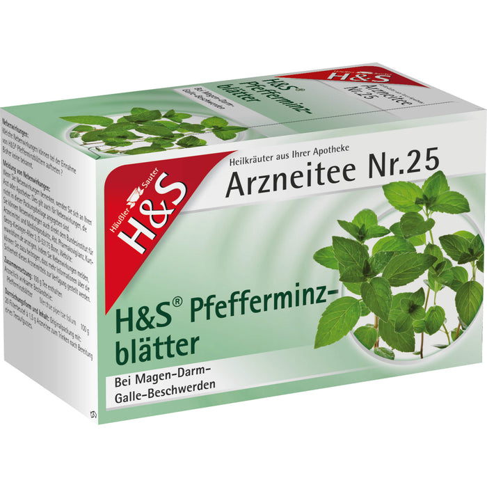 H&S Pfefferminzblätter Arzneitee Nr. 25, 20 St. Filterbeutel