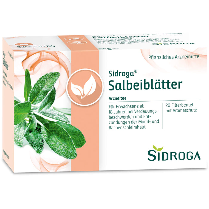 Sidroga Salbeiblätter Arzneitee bei Verdauungsbeschwerden, 20 pcs. Sachets