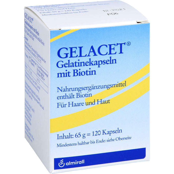 GELACET Gelatinekapseln mit Biotin für Haare und Haut, 120 St. Kapseln