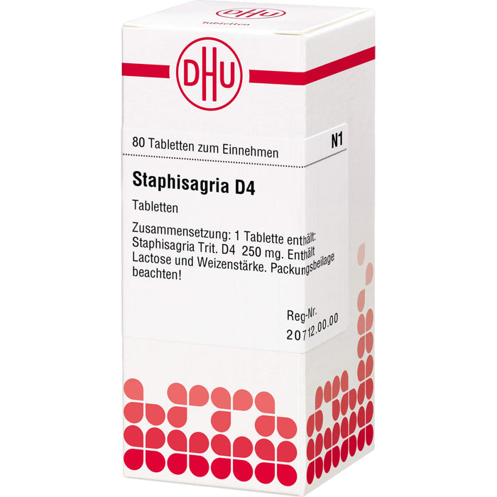 DHU Staphisagria D4 Tabletten, 80 St. Tabletten