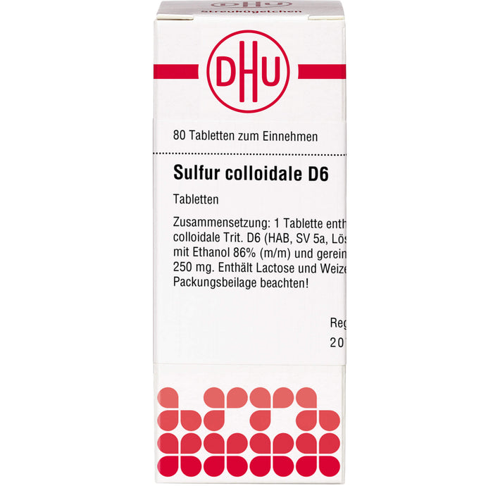 Sulfur colloidale D6 DHU Tabletten, 80 St. Tabletten