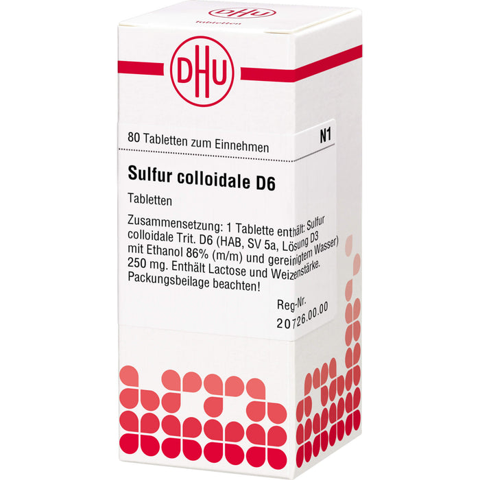 Sulfur colloidale D6 DHU Tabletten, 80 St. Tabletten