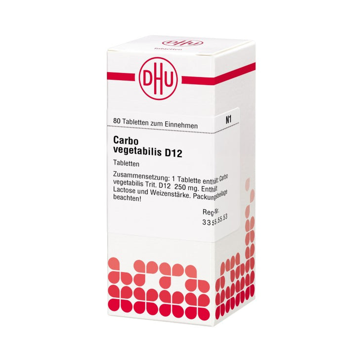 DHU Carbo vegetabilis D12 Tabletten, 80 St. Tabletten