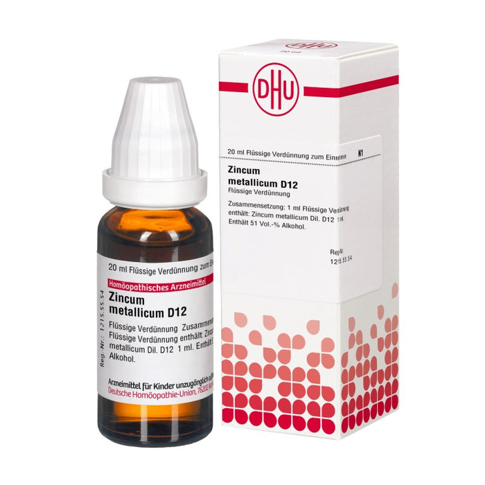 DHU Zincum metallicum D12 Dilution, 20 ml Lösung