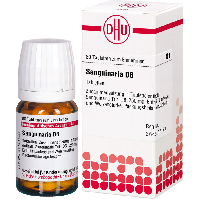 Sanguinaria D6 DHU Tabletten, 80 St. Tabletten