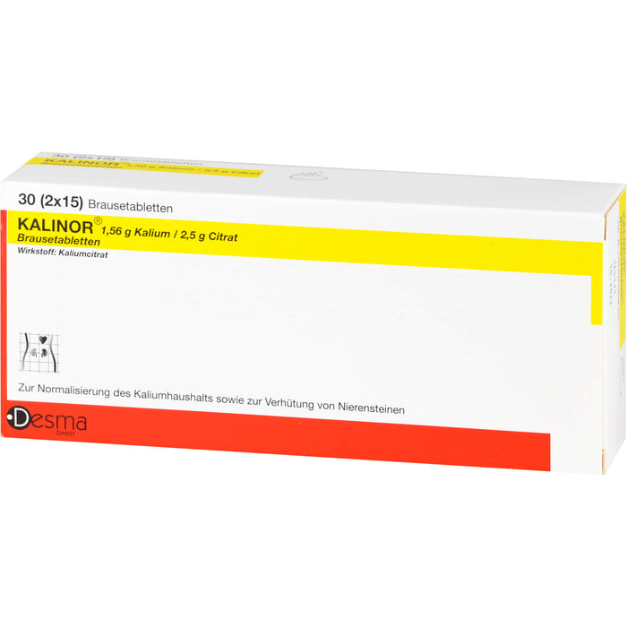 Kalinor-Brausetabletten zur Normalisierung des Kaliumhaushalts, 30 pc Tablettes