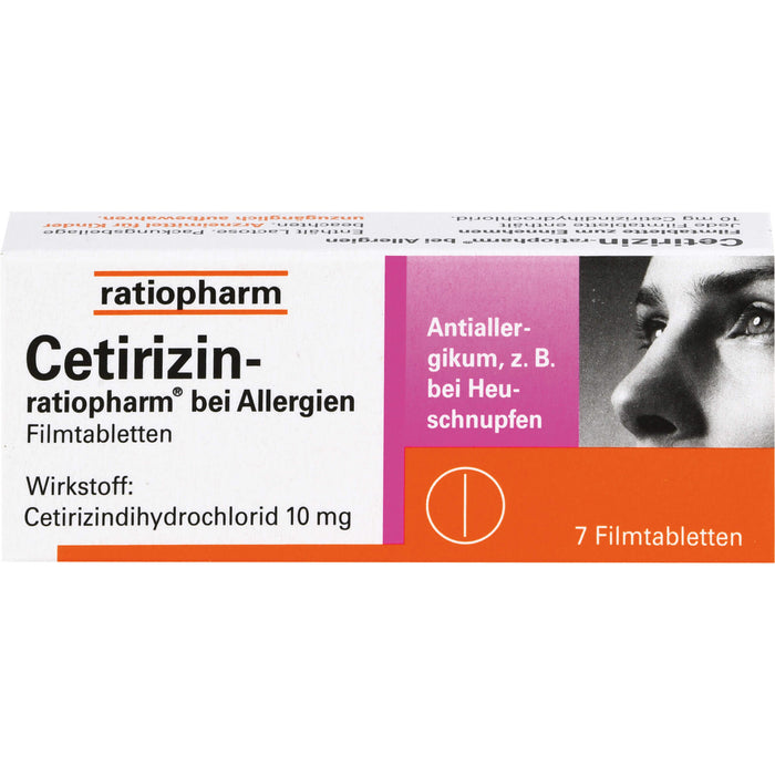 Cetirizin-ratiopharm 10 mg bei Allergien Filmtabletten, 7 pcs. Tablets