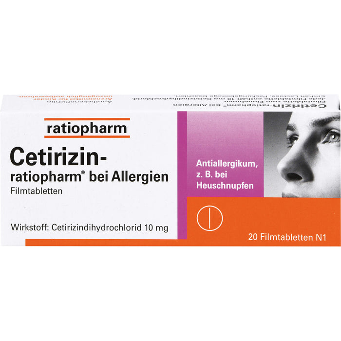 Cetirizin-ratiopharm 10 mg bei Allergien Filmtabletten, 20 pc Tablettes