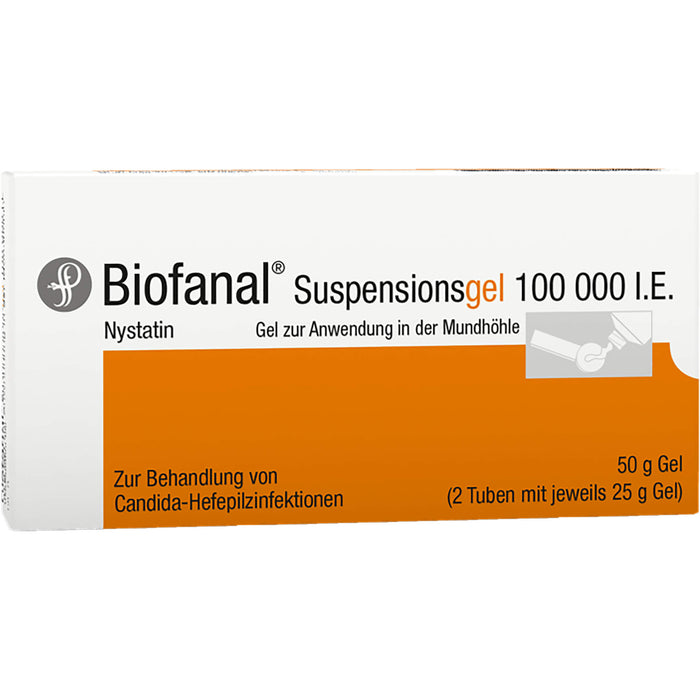 Biofanal Suspensionsgel 100 000 I.E. bei Candida-Hefepilzinfektionen in der Mundhöhle, 50 g Gel