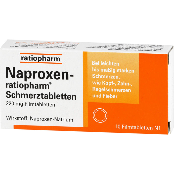 Naproxen-ratiopharm Schmerztabletten, 10 pcs. Tablets