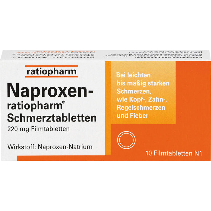 Naproxen-ratiopharm Schmerztabletten, 10 pcs. Tablets