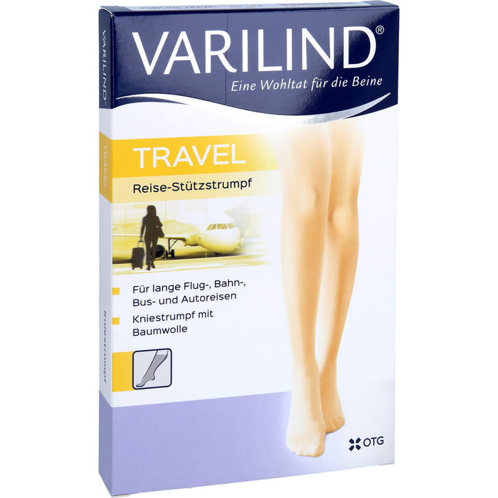 VARILIND TRAVEL Knie Baumwolle blau L, 2 St