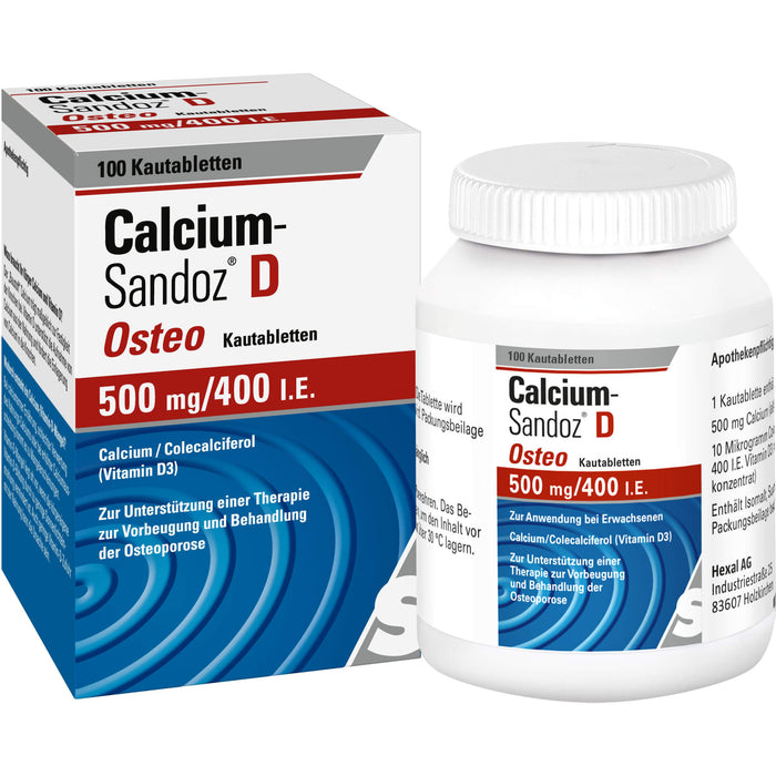 Calcium-Sandoz D Osteo 500 mg/400 I.E. Kautabletten, 100 St. Tabletten