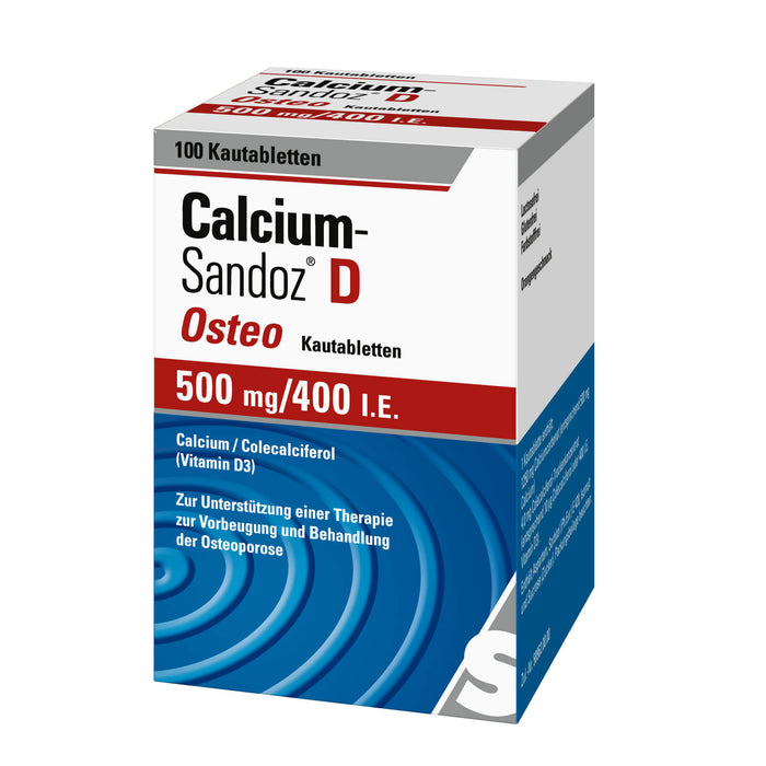 Calcium-Sandoz D Osteo 500 mg/400 I.E. Kautabletten, 100 pc Tablettes