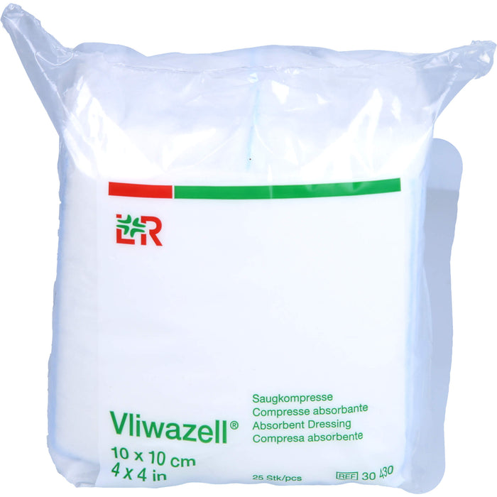 Vliwazell Saugkompressen 10 x 10 cm, 25 pc Compresses