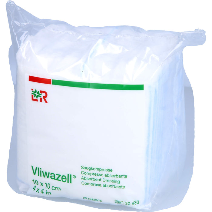 Vliwazell Saugkompressen 10 x 10 cm, 25 pcs. Compresses