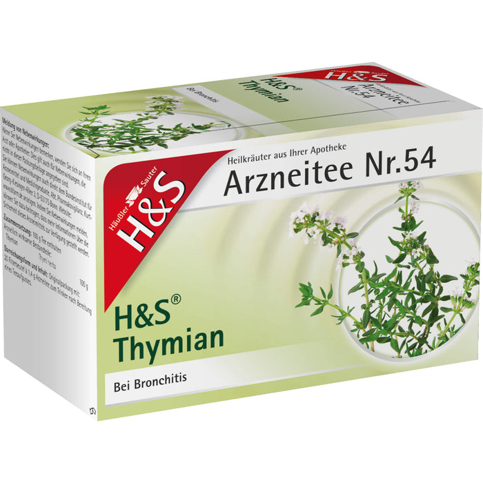 H&S Thymian Arzneitee Nr. 54, 20 pc Sac filtrant