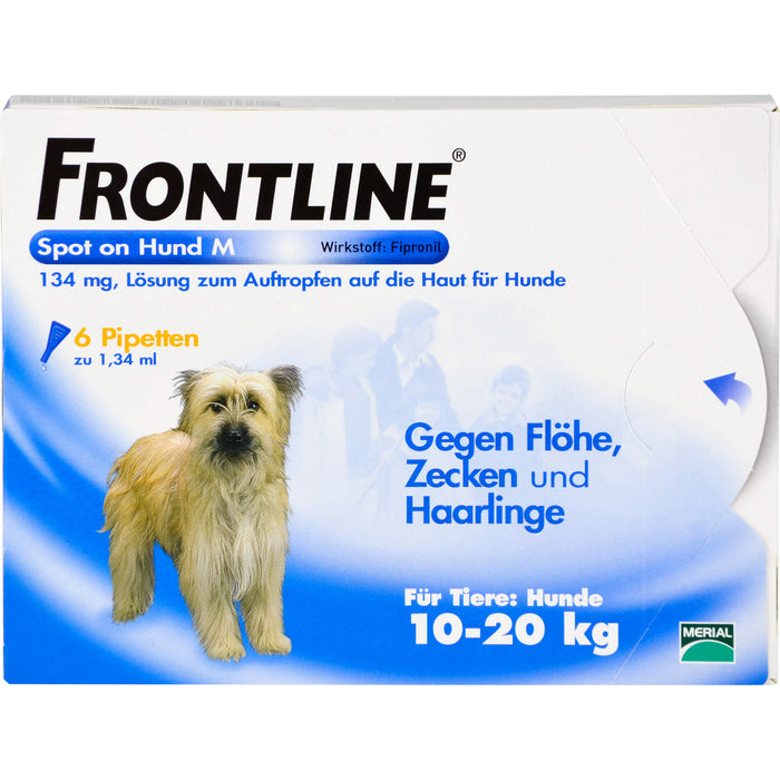 FRONTLINE Spot on Hund M Pipetten gegen Flöhe, Zecken und Haarlinge, 5 pcs. Ampoules