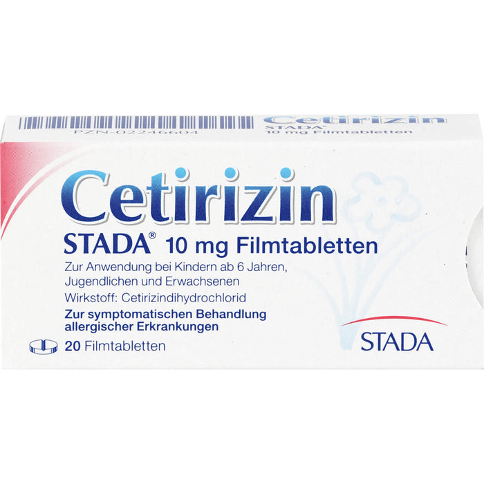 Cetirizin STADA 10 mg Filmtabletten zur symptomatischen Behandlung allergischer Erkrankungen, 20 pcs. Tablets