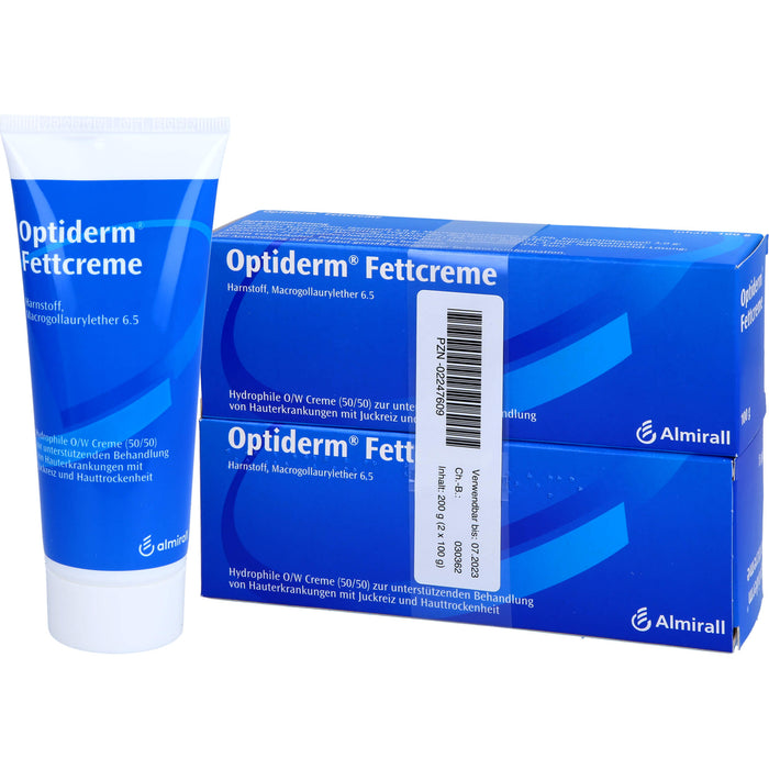 Optiderm Fettcreme bei Juckreiz und Hauttrockenheit, 200 g Cream