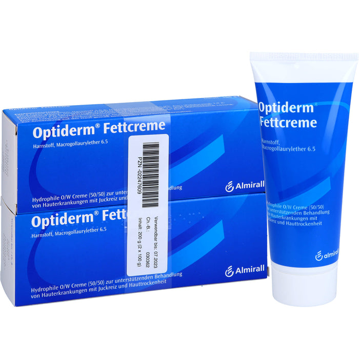 Optiderm Fettcreme bei Juckreiz und Hauttrockenheit, 200 g Cream