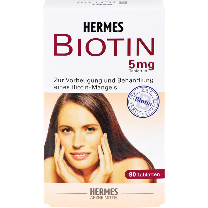 HERMES Biotin 5 mg Tabletten Vorbeugung und Behandlung eines Biotin-Mangels, 90 pc Tablettes