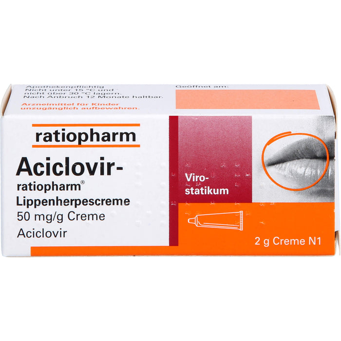 Aciclovir-ratiopharm Lippenherpescreme, 2 g Cream