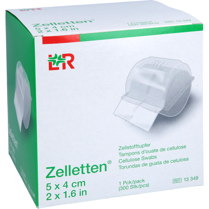 Lohmann & Rauscher Zelletten Tupfer gerollt unsteril 5 x 4 cm, 300 pcs. Swab