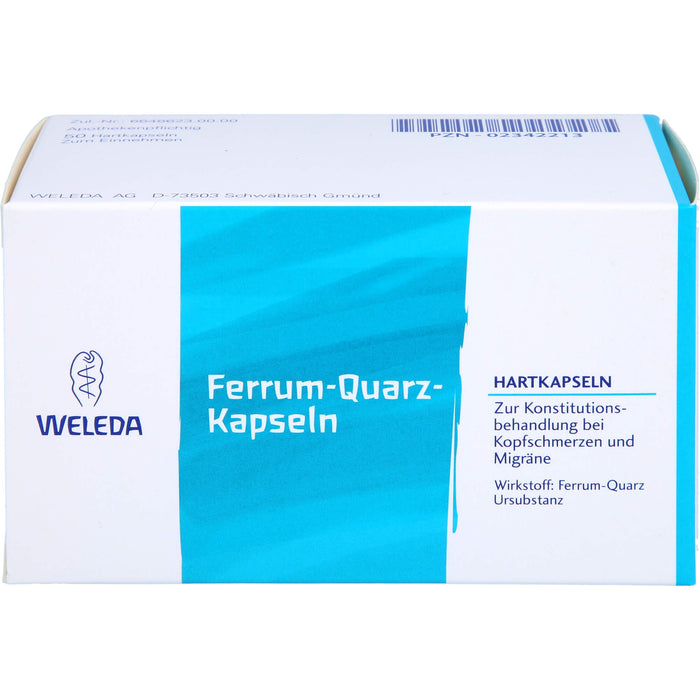 WELEDA Ferrum-Quarz-Kapseln zur Konstitutionsbehandlung bei Kopfschmerzen und Migräne, 50 pcs. Capsules