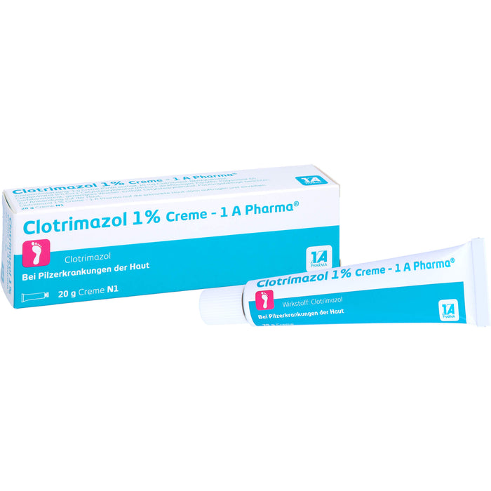 Clotrimazol 1 % Creme 1A Pharma bei Pilzerkrankungen der Haut, 20 g Crème