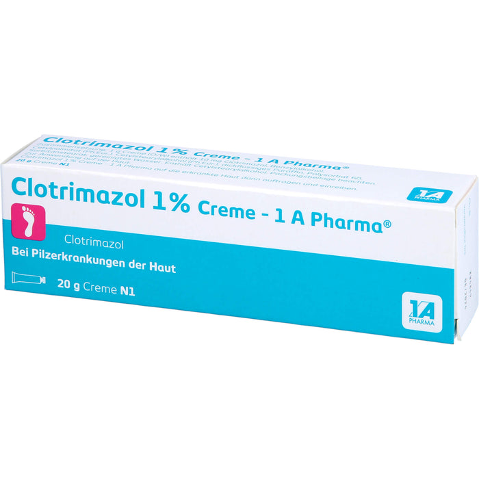 Clotrimazol 1 % Creme 1A Pharma bei Pilzerkrankungen der Haut, 20 g Creme