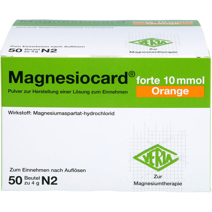 Magnesiocard forte 10 mmol Orange, Pulver zur Herstellung einer Lösung zum Einnehmen, 50 pc Sachets