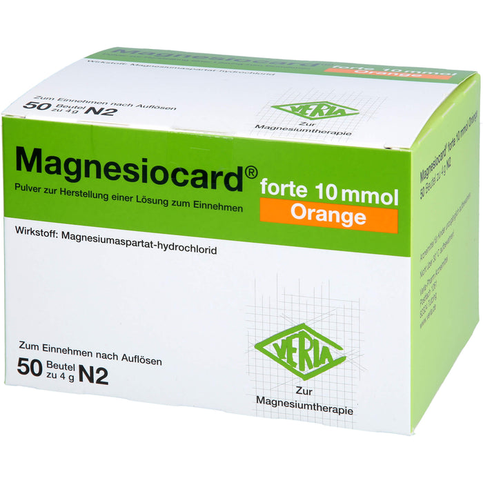 Magnesiocard forte 10 mmol Orange, Pulver zur Herstellung einer Lösung zum Einnehmen, 50 St. Beutel